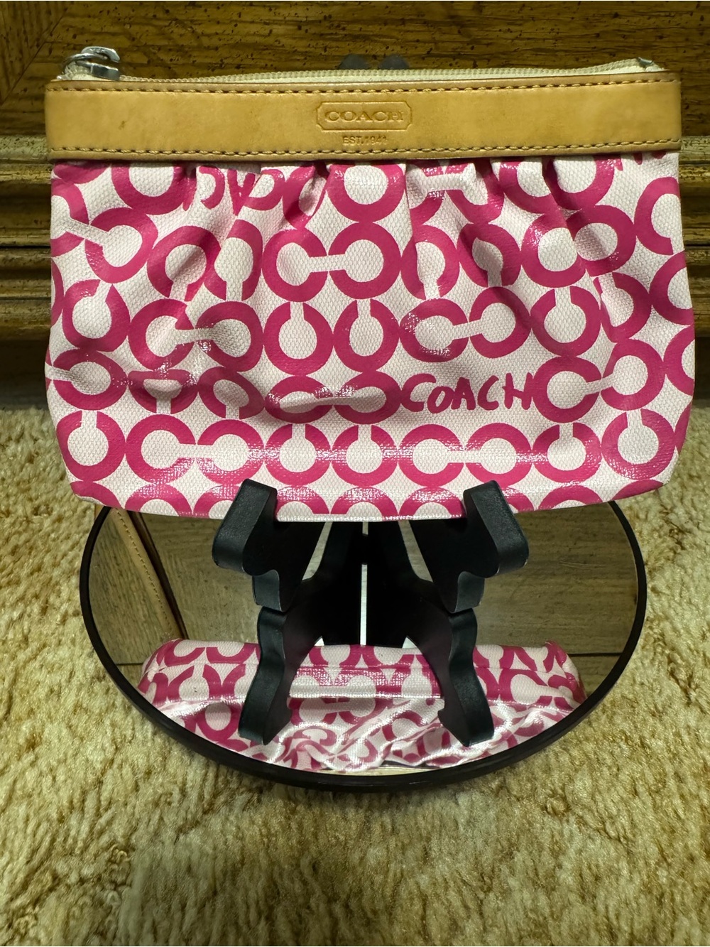 COACH Pink Signature Wristlet